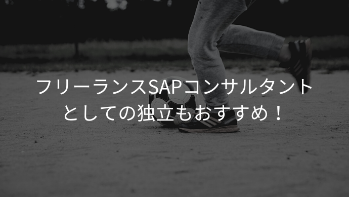 フリーランスSAPコンサルタントとしての独立もおすすめ！