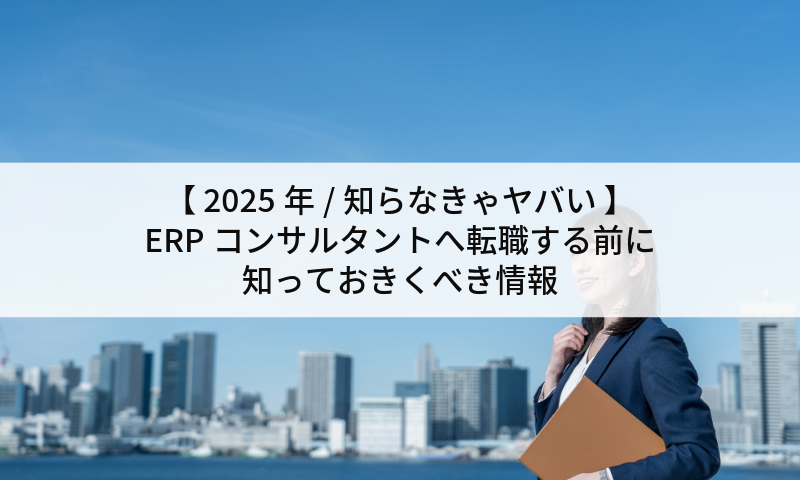 【 2025年/知らなきゃヤバい 】ERPコンサルタントへ転職する前に知っておきくべき情報