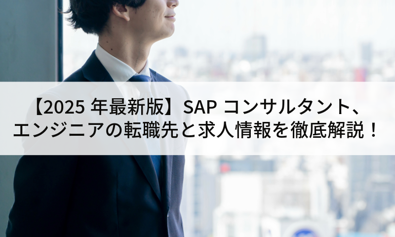 【2025年最新版】SAPコンサルタント・エンジニアの転職先と求人情報を徹底解説！