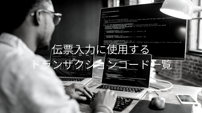 伝票入力に使用するトランザクションコード一覧