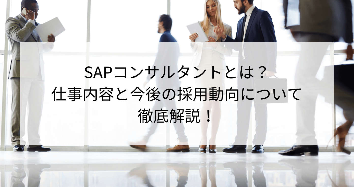 Sapコンサルタントとは 仕事内容と今後の採用動向について徹底解説 Contactearth For Expert