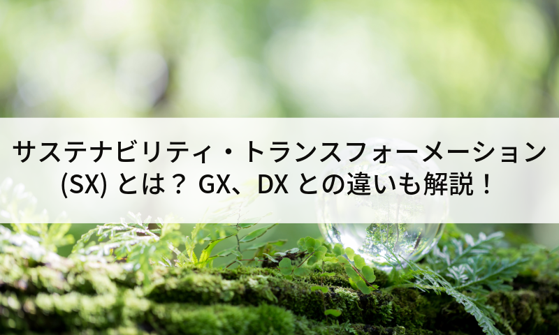 サステナビリティ・トランスフォーメーション(SX)とは？GX、DXとの違いも解説！